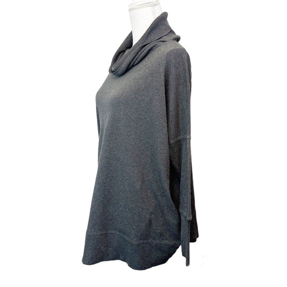 PLANET by Lauren G Womens Mock Neck Cowl Sweater Gray Dolman Sleeve One Size - Picture 2 of 6